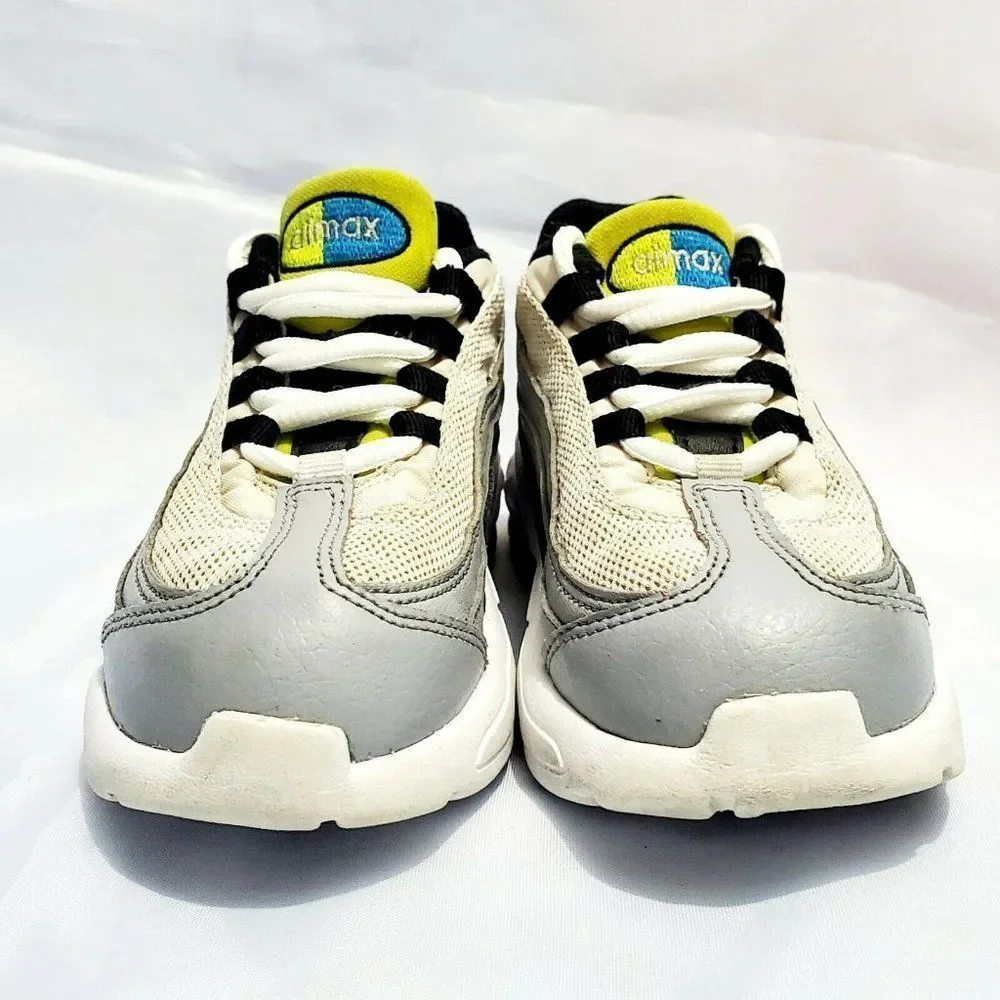 TODDLER NIKE LITTLE MAX AIRMAX 95 WOLF‎ GREY/CYBER/BLACK UNISEX 10c 905462-017